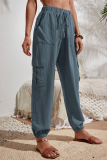 Casual Solid Pocket High Waist Solid Color Bottoms