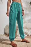 Casual Solid Pocket High Waist Solid Color Bottoms
