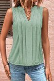 Casual Simplicity Solid Fold V Neck Tops