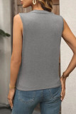 Casual Simplicity Solid Fold V Neck Tops