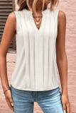 Casual Simplicity Solid Fold V Neck Tops