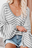 Sexy Striped Weave U Neck Tops