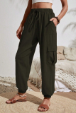 Casual Solid Pocket High Waist Solid Color Bottoms