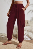 Casual Solid Pocket High Waist Solid Color Bottoms
