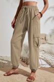Casual Solid Pocket High Waist Solid Color Bottoms