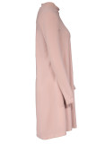 Casual Simplicity Solid Turtleneck Long Sleeve Dresses