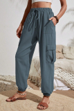 Casual Solid Pocket High Waist Solid Color Bottoms