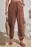 Casual Solid Pocket High Waist Solid Color Bottoms