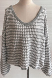 Sexy Striped Weave U Neck Tops