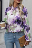 Elegant Floral O Neck Tops
