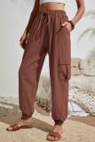 Casual Solid Pocket High Waist Solid Color Bottoms