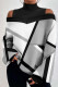 Casual Geometric Printing Half A Turtleneck Tops