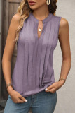 Casual Simplicity Solid Fold V Neck Tops