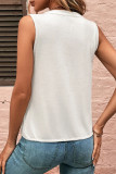 Casual Simplicity Solid Fold V Neck Tops