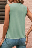 Casual Simplicity Solid Fold V Neck Tops