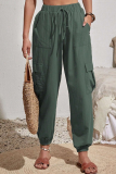 Casual Solid Pocket High Waist Solid Color Bottoms