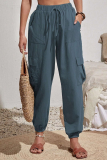 Casual Solid Pocket High Waist Solid Color Bottoms
