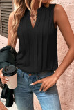 Casual Simplicity Solid Fold V Neck Tops