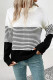 Casual Striped Contrast Weave O Neck Tops