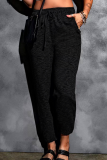 Casual Solid Pocket Straight Harlan Solid Color Bottoms