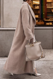 Street Solid Turndown Collar Outerwear