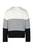 Casual Striped Contrast Weave O Neck Tops