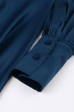Elegant Solid Hollowed Out Turtleneck Waist Skirt Dresses