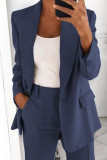 Work Daily Solid Buttons Turn-back Collar Outerwear