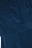 Elegant Solid Hollowed Out Turtleneck Waist Skirt Dresses