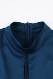 Elegant Solid Hollowed Out Turtleneck Waist Skirt Dresses
