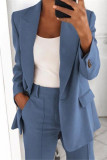Work Daily Solid Buttons Turn-back Collar Outerwear