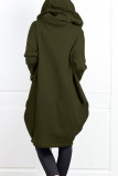 Casual Solid Pocket Zipper Hooded Collar Outerwear
