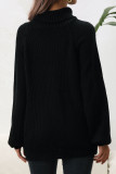 Daily Simplicity Solid Patchwork Turtleneck Tops