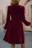 Elegant Solid Fold Turtleneck Waist Skirt Dresses