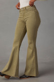 Vintage Simplicity Solid Make Old Mid Waist Skinny Denim Jeans