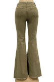 Vintage Simplicity Solid Make Old Mid Waist Skinny Denim Jeans