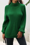 Daily Simplicity Solid Patchwork Turtleneck Tops