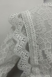 Sexy Solid Lace Zipper O Neck Tops