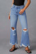 Vintage Solid Ripped Make Old High Waist Denim Jeans