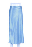 Elegant Solid Patchwork Regular High Waist Solid Color Bottoms