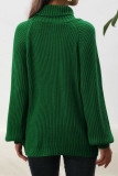 Daily Simplicity Solid Patchwork Turtleneck Tops