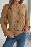 Daily Simplicity Solid Buttons V Neck Tops