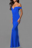 Sexy Formal Solid Patchwork V Neck Evening Dress Dresses