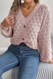 Daily Simplicity Solid Buttons V Neck Tops