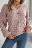 Daily Simplicity Solid Buttons V Neck Tops