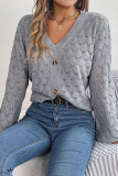 Daily Simplicity Solid Buttons V Neck Tops