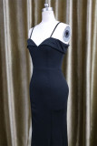 Sexy Formal Solid Patchwork V Neck Evening Dress Dresses