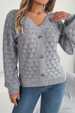 Daily Simplicity Solid Buttons V Neck Tops