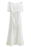 Elegant Formal Solid Lace Off the Shoulder Evening Dress Dresses