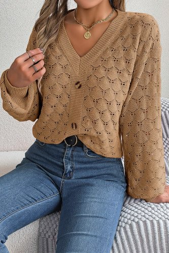 Daily Simplicity Solid Buttons V Neck Tops